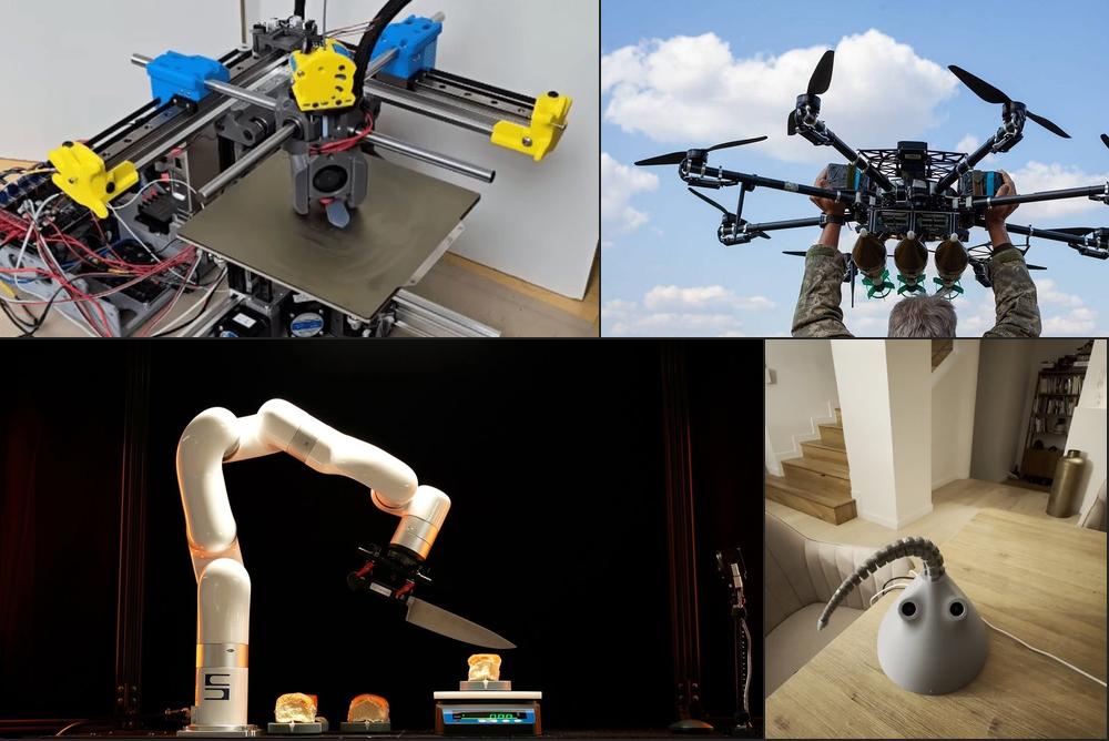 WeeklyRobotics's tweet card. Weekly Robotics #322: a smart desktop tentacle robot, a free IoT course from Microsoft, using a robot manipulator to test Chef's knives, and more!
