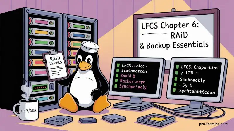tecmint's tweet card. In this chapter, you'll learn how to configure software RAID using mdadm, monitor array health, and create reliable full-system and file-level backups using tools like dd, tar, and rsync.