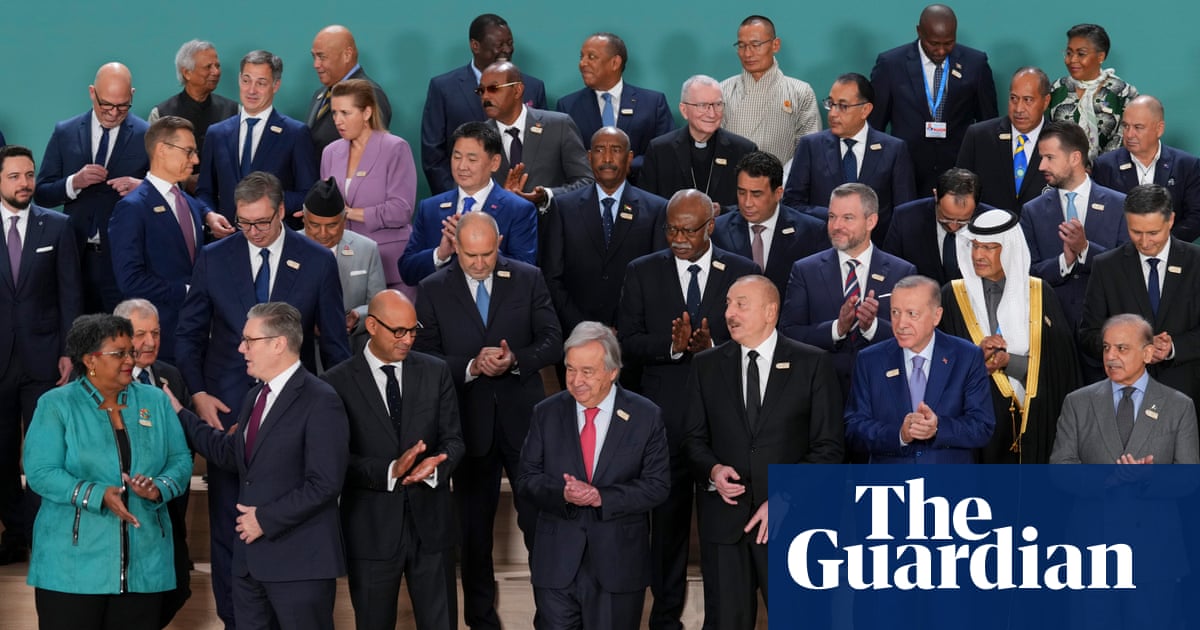 guardianeco's tweet card. António Guterres says global heating is super-charging disasters while climate official warns of ‘inflation on steroids’