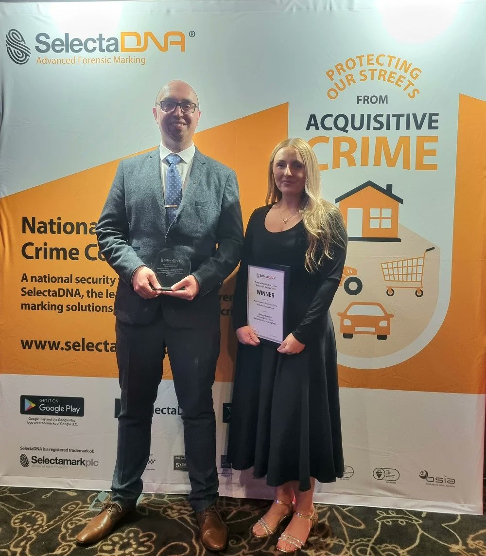 MerPolFed's tweet card. Merseyside officers win national award for cutting city centre thefts