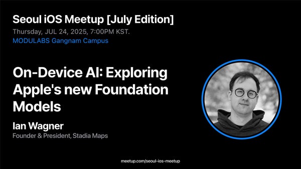 florianldt's tweet card. Join us for the **July Edition** of the **Seoul iOS Meetup**, where all Apple platform enthusiasts are welcome to network and learn from fabulous talks! **Schedule**: 6:40