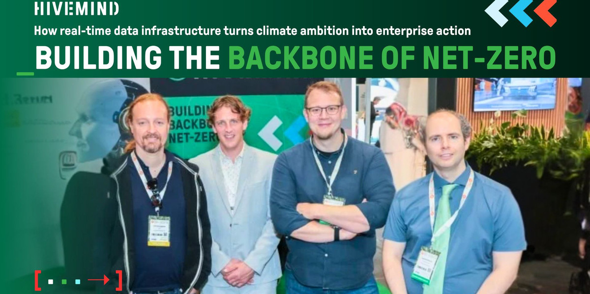 Hivemind_Tech's tweet card. How real-time data infrastructure turns climate ambition into enterprise action