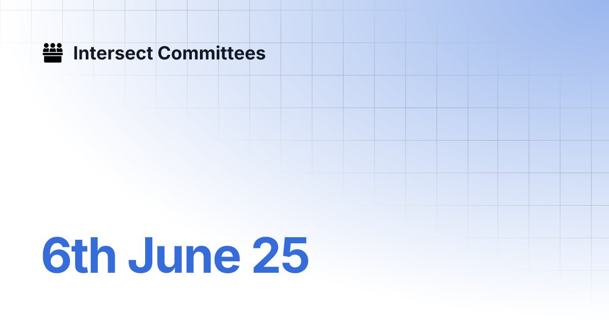 IntersectTSC's tweet card. 6th June 25 | Intersect Committees