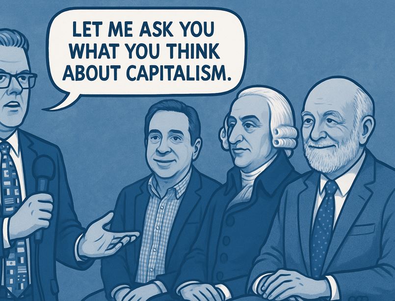 mungowitz's tweet card. What is capitalism, really? Drawing on Adam Smith, Douglass North, and his own experience as a teacher and economist, economist Michael Munger of Duke University discusses three stages of economic...