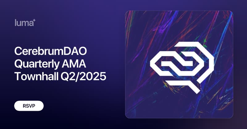 Cerebrum_DAO's tweet card. Meet the Team behind CerebrumDAO 🗓️ July 25th · 5:00 PM CET (Berlin) Join us with a live conversation with the CerebrumDAO team. Hear about all our updates,…