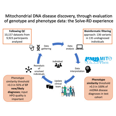 eshgsociety's tweet card. Exome and genome reanalysis from the Solve-RD cohort done with an automated mtDNA-filtering pipeline and MitoPhen-based HPO phenotype similarity scoring uncovered previously undiagnosed mtDNA...