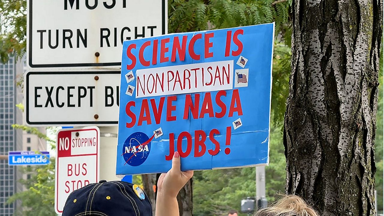 LWVGrCleveland's tweet card. Concerns are rising in the Buckeye state about proposed budget cuts to NASA Glenn Research Center in Cleveland in 2026.