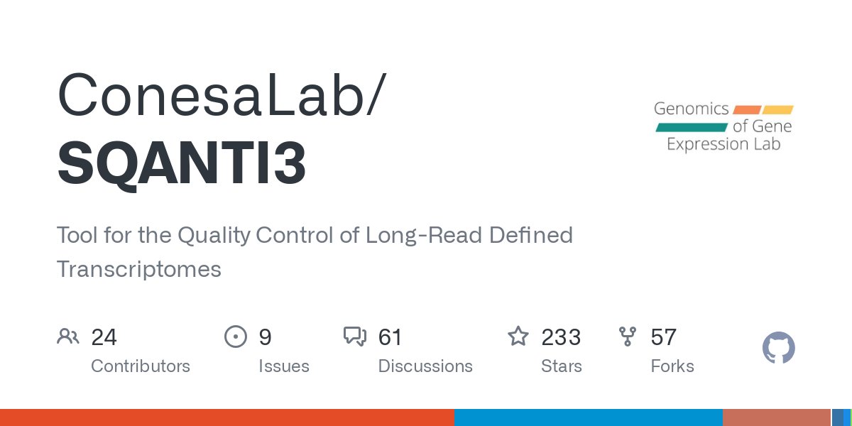 SinaMajidian's tweet card. Tool for the Quality Control of Long-Read Defined Transcriptomes - ConesaLab/SQANTI3