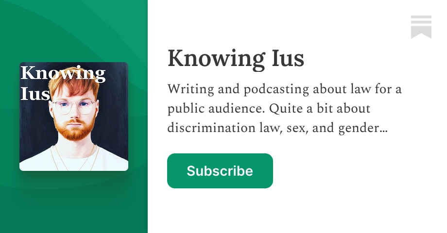 michaelpforan's tweet card. Writing and podcasting about law for a public audience. Quite a bit about discrimination law, sex, and gender identity. Sometimes about other areas of law. Click to read Knowing Ius, by Michael...