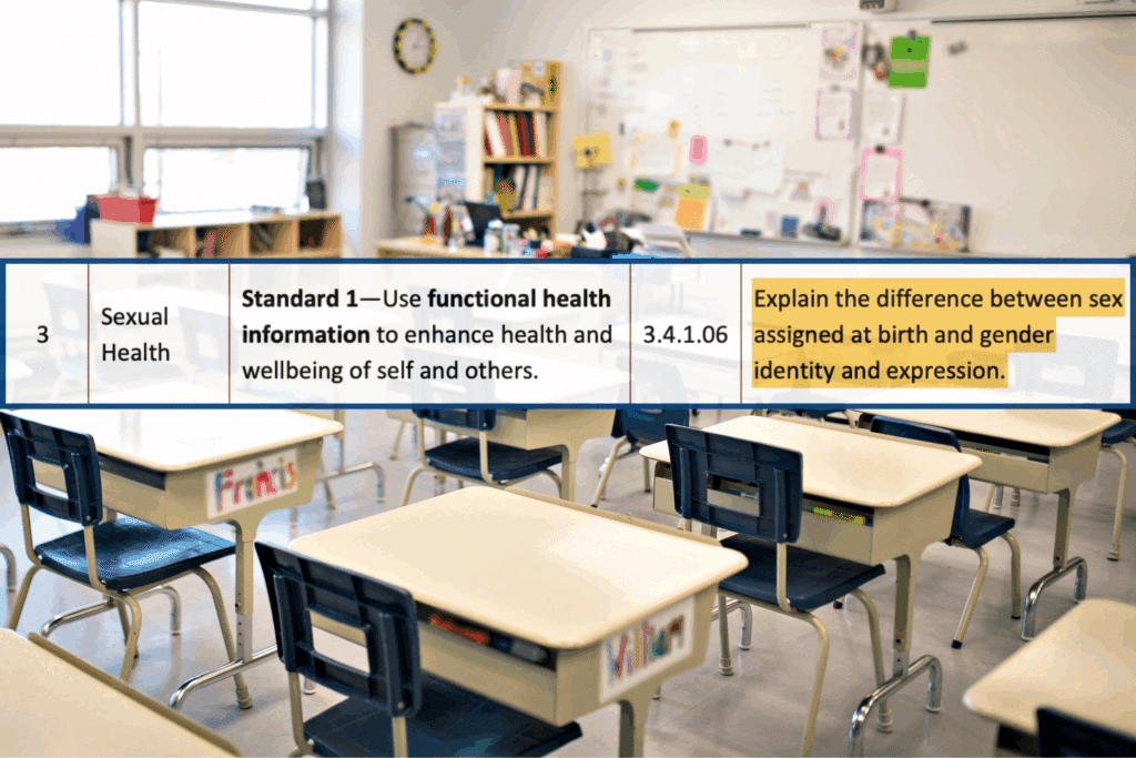KendallQuallsMN's tweet card. Minnesota elementary school students may soon be expected to "define sexual orientation" and "gender identity and expression."