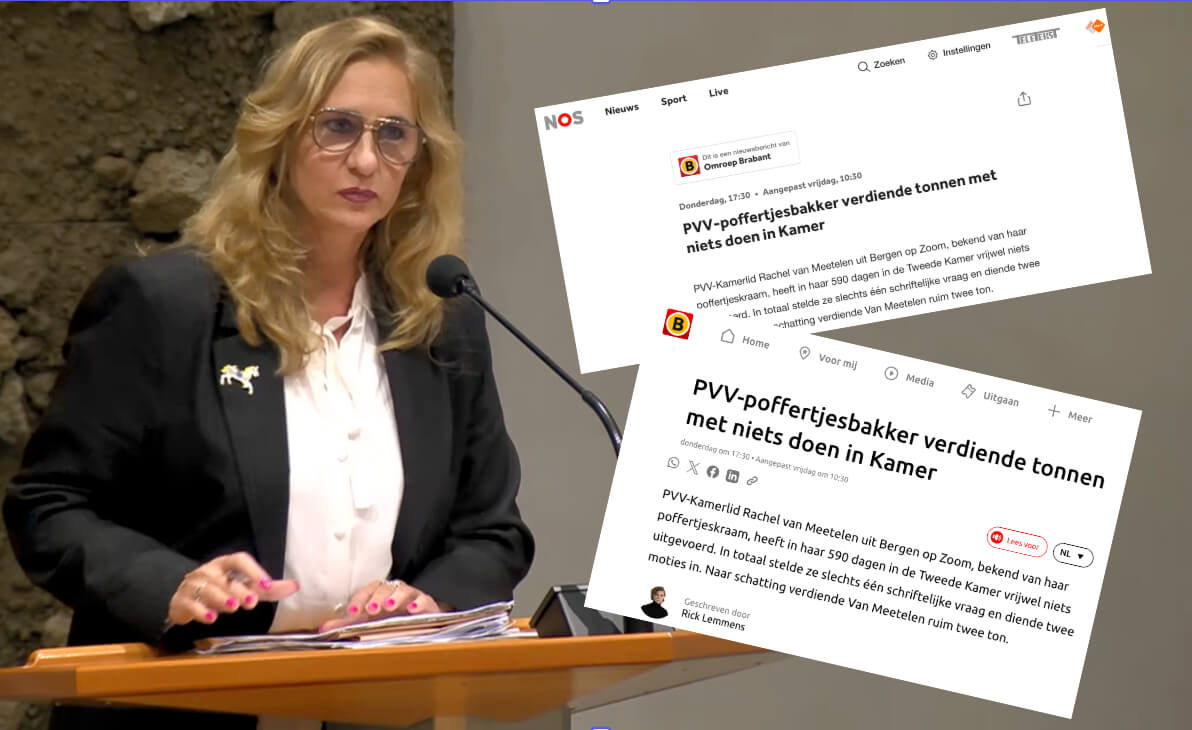 paulcliteur's tweet card. Memo van Bas - NOS verspreidt nepnieuws over 'lui' PVV-Kamerlid Rachel van Meetelen