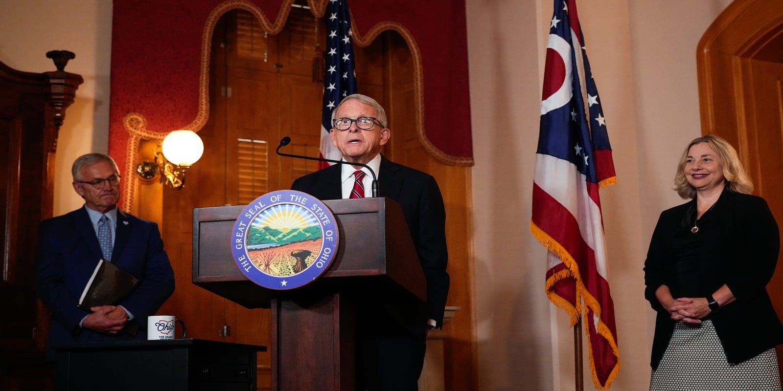Honesty4OhioEd's tweet card. Gov. Mike DeWine vetoed property tax measures in the Ohio budget, saying too many changes would hurt schools.