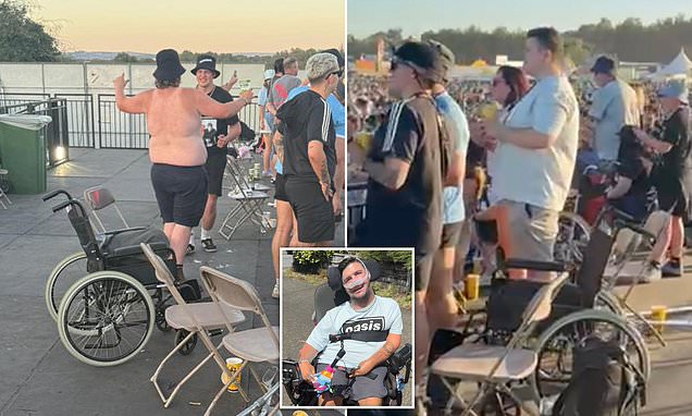 freespoonie's tweet card. A disabled Oasis fan has described the 'biblical' scenes at Manchester's Heaton Park as other fans in the accessible area abandoned their crutches when the Gallagher brothers took to the stage.