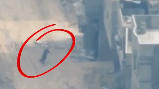 oscarrickettnow's tweet card. Post promoting Rafael's Firefly drone shows it tracking and targeting someone in Gaza