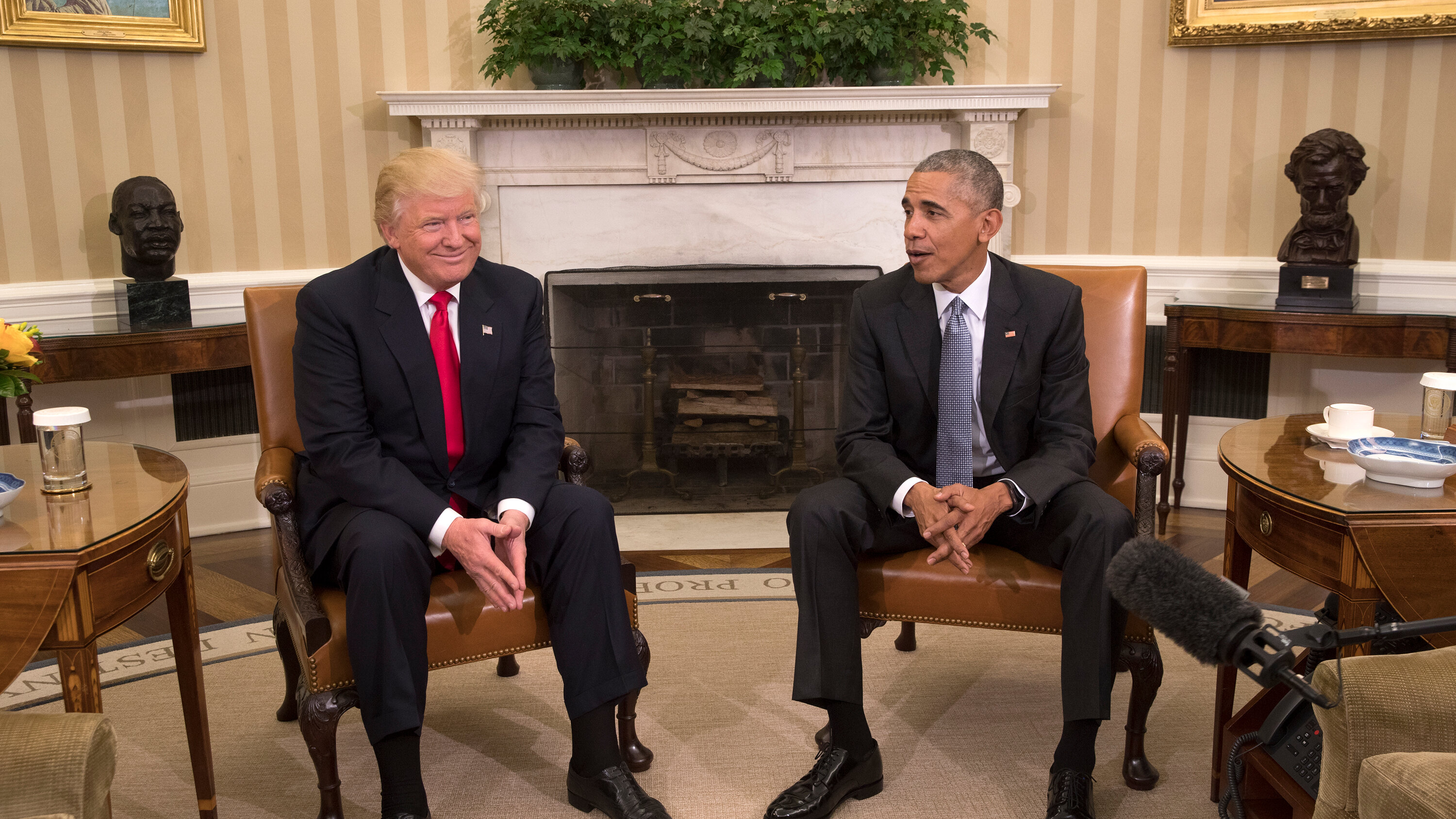 Matt_d_Mitchell's tweet card. President Trump shared what appeared to be an A.I.-generated video of former President Barack Obama being detained in the Oval Office.