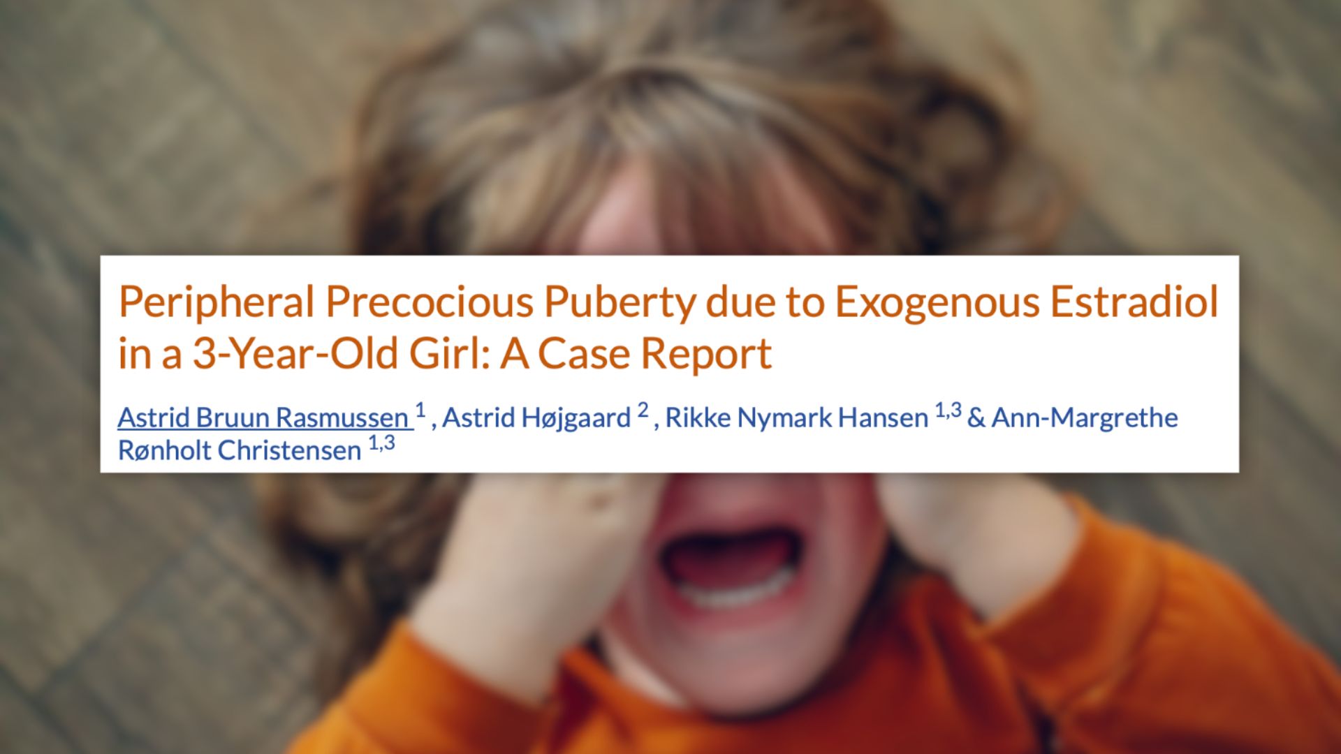 ReduxxMag's tweet card. A three-year-old girl was triggered to enter precocious puberty following exposure to her trans-identified father’s “gender affirming” topical estrogen gel. The toddler was seen by pediatric endocr...