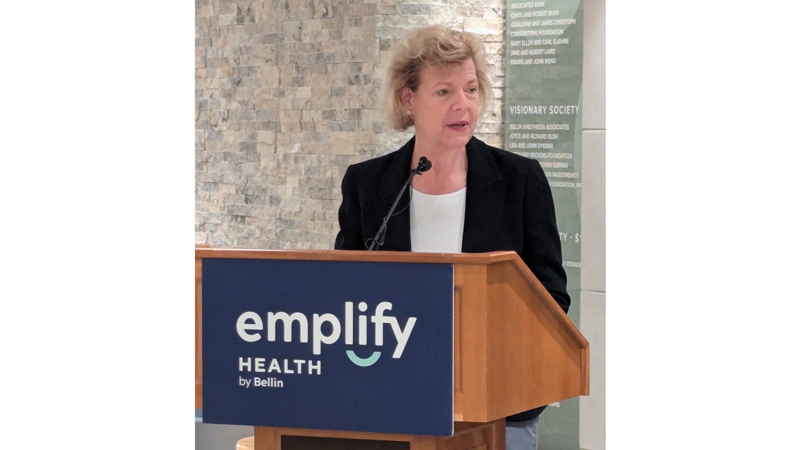 SenatorBaldwin's tweet card. U.S. Senator Tammy Baldwin expressed concern for families relying on SNAP for food during a press conference in Green Bay Saturday.