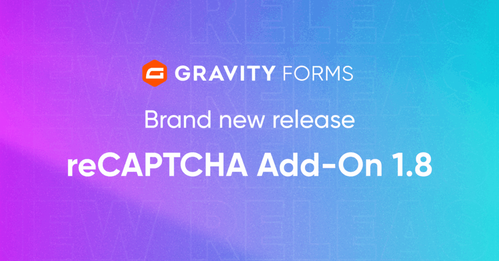 gravityforms's tweet card. Gravity Forms reCAPTCHA Add-On v1.8 is here! Enjoy bug fixes and advanced spam protection options. Learn more...