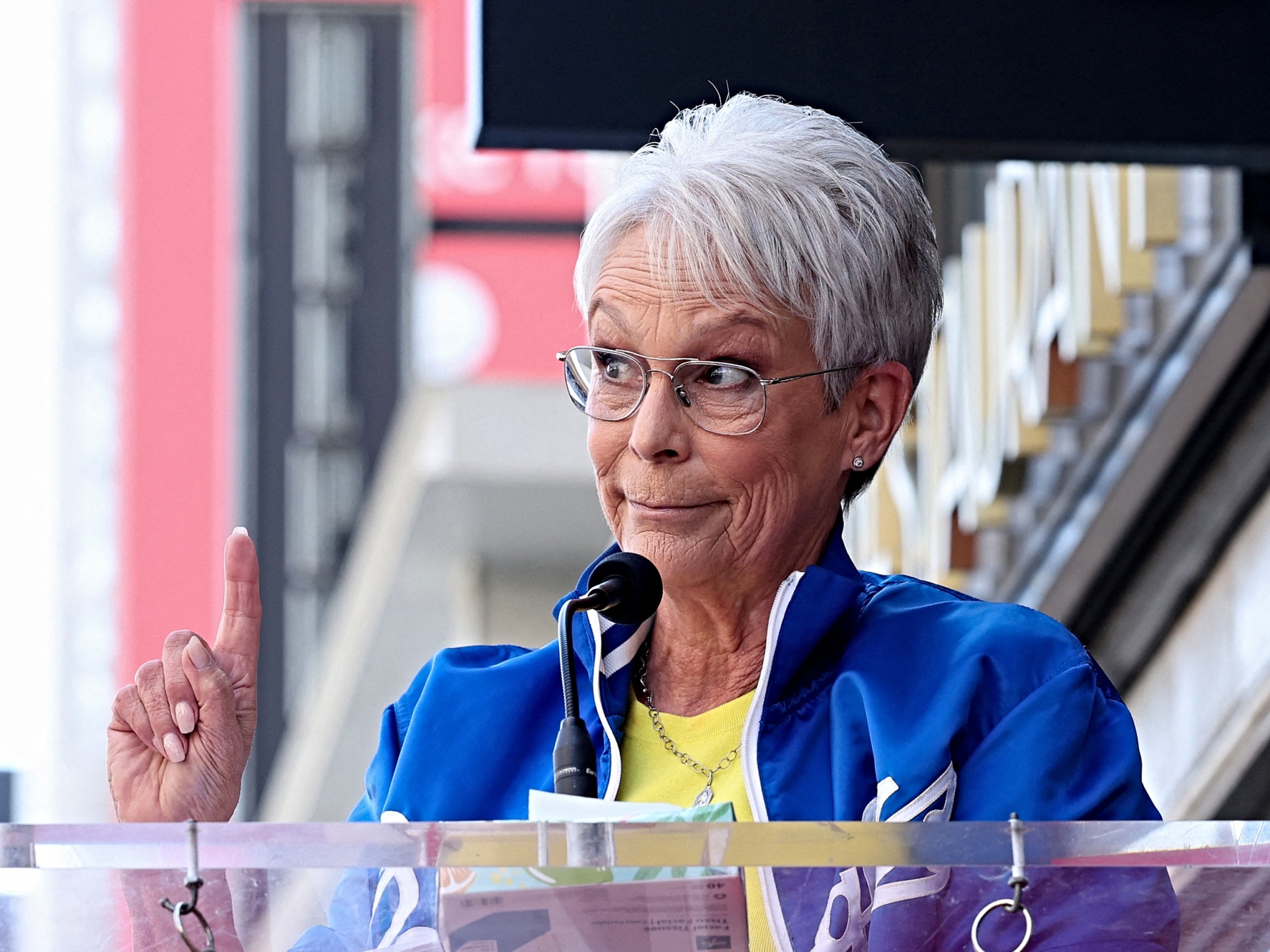 JonTarr17's tweet card. Disney’s Freakier Friday star Jamie Lee Curtis sees dark, malevolent forces at work with the demise of The Late Show with Stephen Colbert and blames President Donald Trump for it.