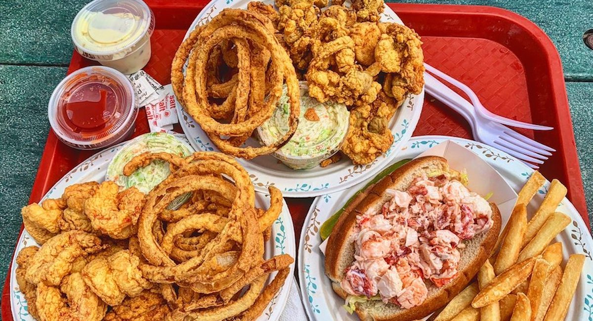 RetailersofMA's tweet card. It's summer in New England, and fried seafood is calling your name. Answer. 
