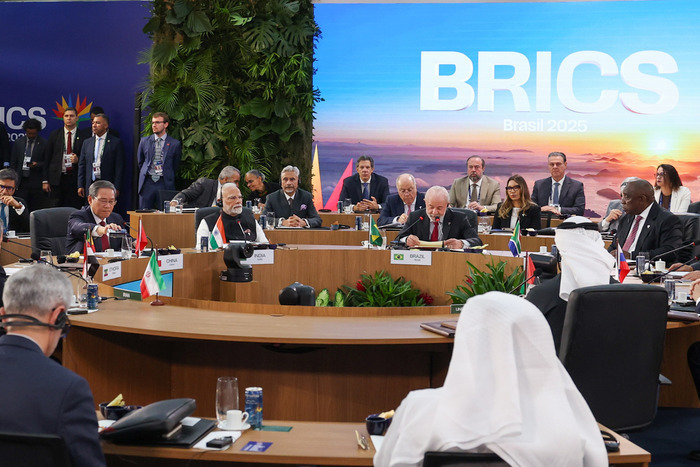 carboncopyinfo's tweet card. US President Donald Trump threatens BRICS affiliates with 10% additional tariff