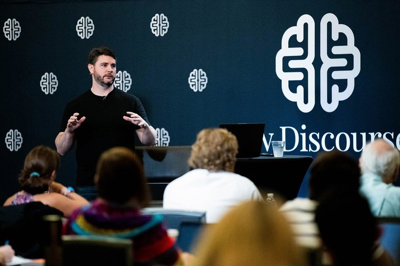NewDiscourses's tweet card. James Lindsay & Michael O'Fallon | August 22-23, 2025 | Dallas, TX