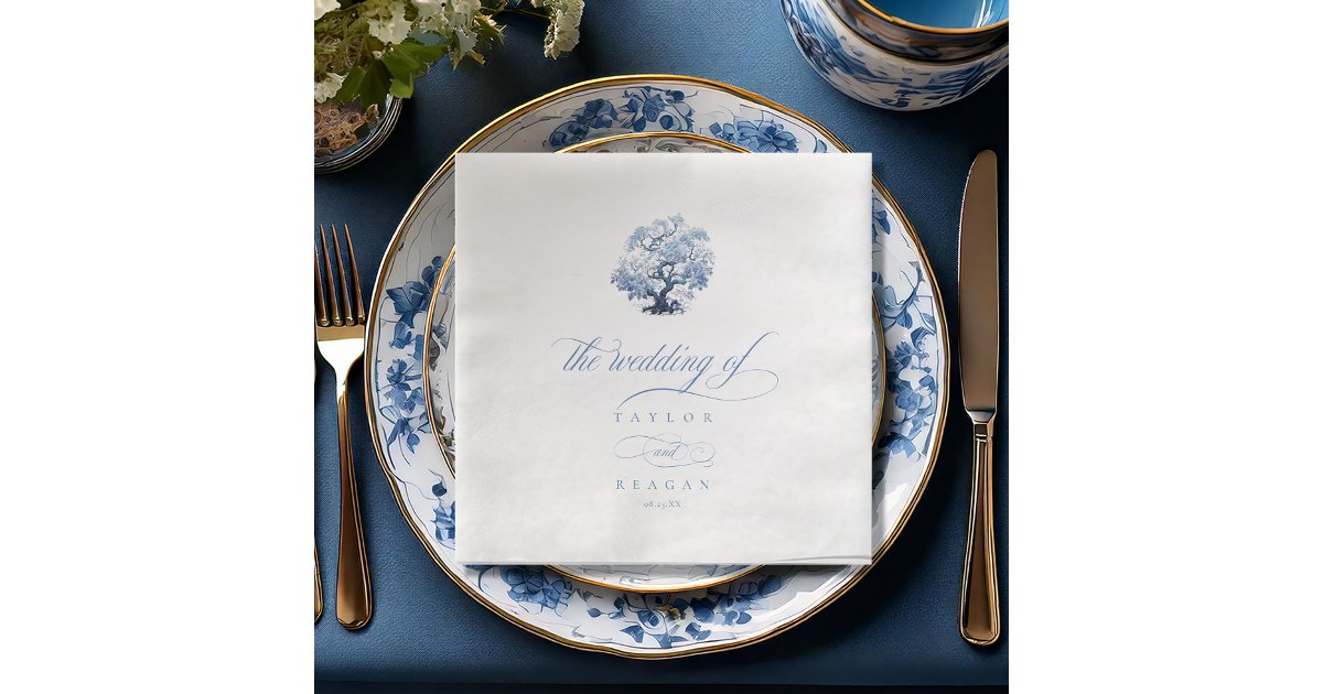 ArrayStores's tweet card. This eye-catching paper napkin has the timeless elegance of a classic blue and white palette and a beautiful Chinoiserie blossoming tree motif. The collection features sophisticated patterns and...