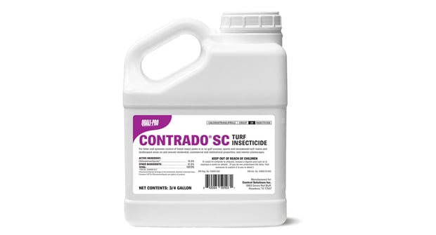 LandscapeMgmt's tweet card. Contrado SC has 18.4 percent chlorantraniliprole and is labeled for both systemic and foliar activity.