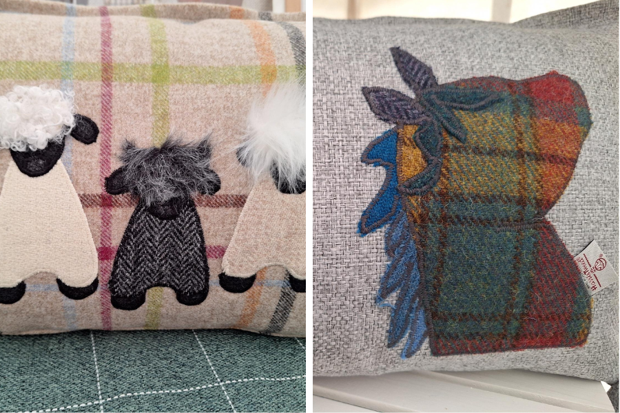 ScotNational's tweet card. A Scottish artist is set to bring her handmade Harris Tweed cushions to a major event this weekend ...