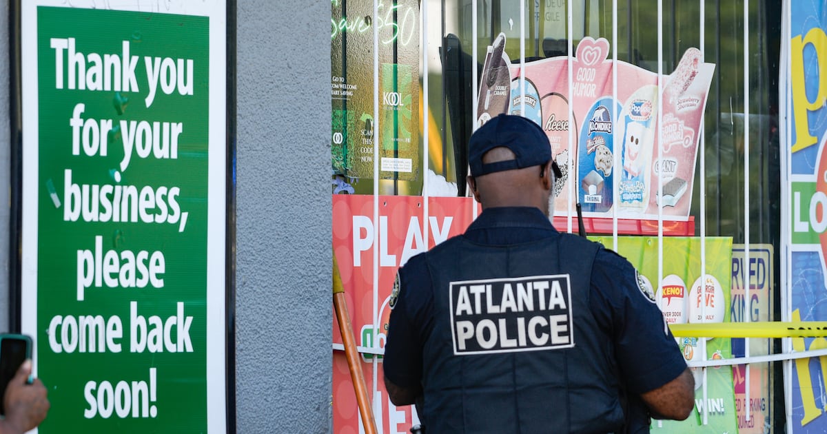 ajc's tweet card. Police arrived on the scene of a crash in southwest Atlanta on Monday morning and discovered a man dead inside a vehicle that was littered with bullet holes, officials said.