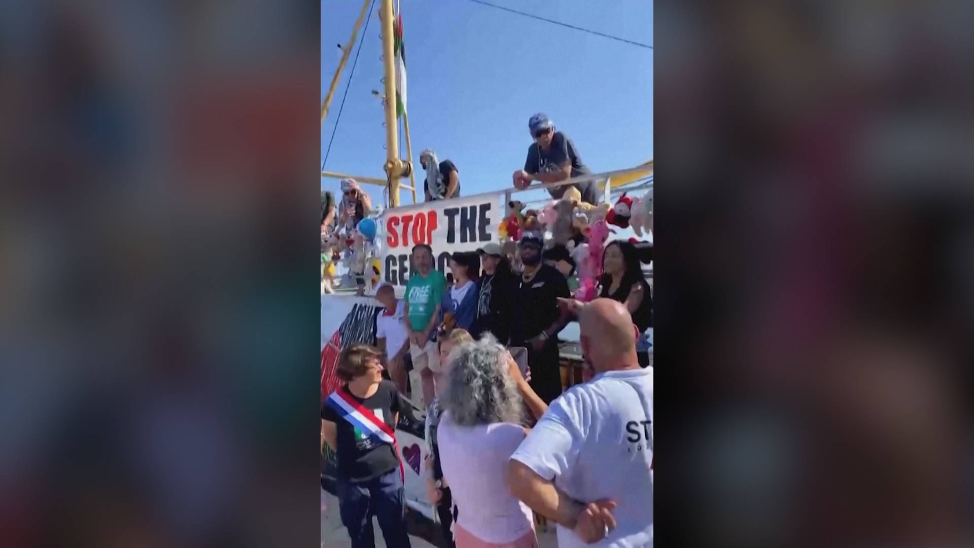 democracynow's tweet card. The Freedom Flotilla Coalition ship the Handala has begun its final leg to Gaza. The ship set sail from southern Italy on Sunday with the aim of breaking the Israeli blockade on Gaza.