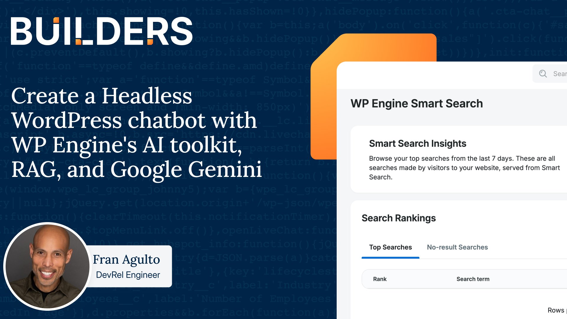 fran_the_dev's tweet card. Create a smart, headless WordPress chatbot by combining WP Engine’s AI Toolkit with RAG and Google Gemini API, so you can surface the right answers from your content in real time.