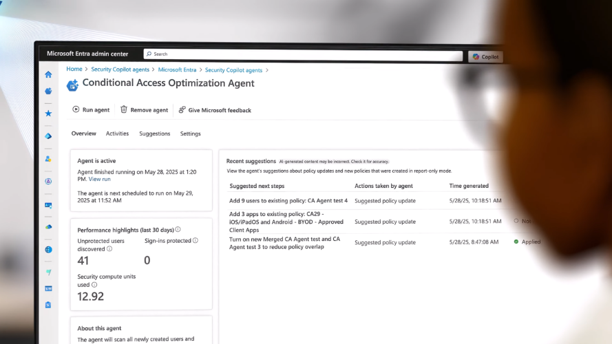 merill's tweet card. Conditional Access Optimization Agent and Security Copilot in Microsoft Entra are now generally available - bringing AI-powered simplicity to identity and...