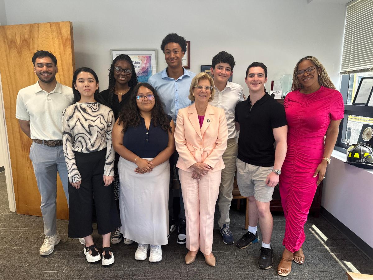 NYSenDems's tweet card. State Senator Shelley B. Mayer is delighted to welcome six student interns to her district office this summer. The interns are assisting Senator Mayer and her staff with constituent concerns and...
