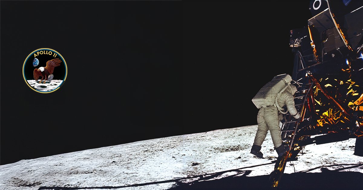 dansgoldin's tweet card. Anniversary of the Moon Landing.