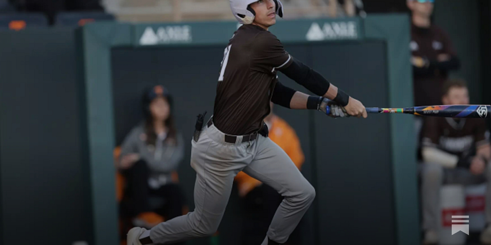 DerekSTerry's tweet card. Tharnish slashed .403/.461/.597 with 11 doubles, two triples and seven homers, along with 32 stolen bases in 2025.