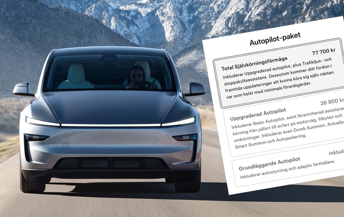 AlltOmElbil's tweet card. Tesla erbjuder tillvalet Total självkörningsförmåga till alla sina bilmodeller och det kostar 77 000 kronor. Men det rör sig inte om någon ”total självkörningsförmåga” som namnet kanske antyder. Få...