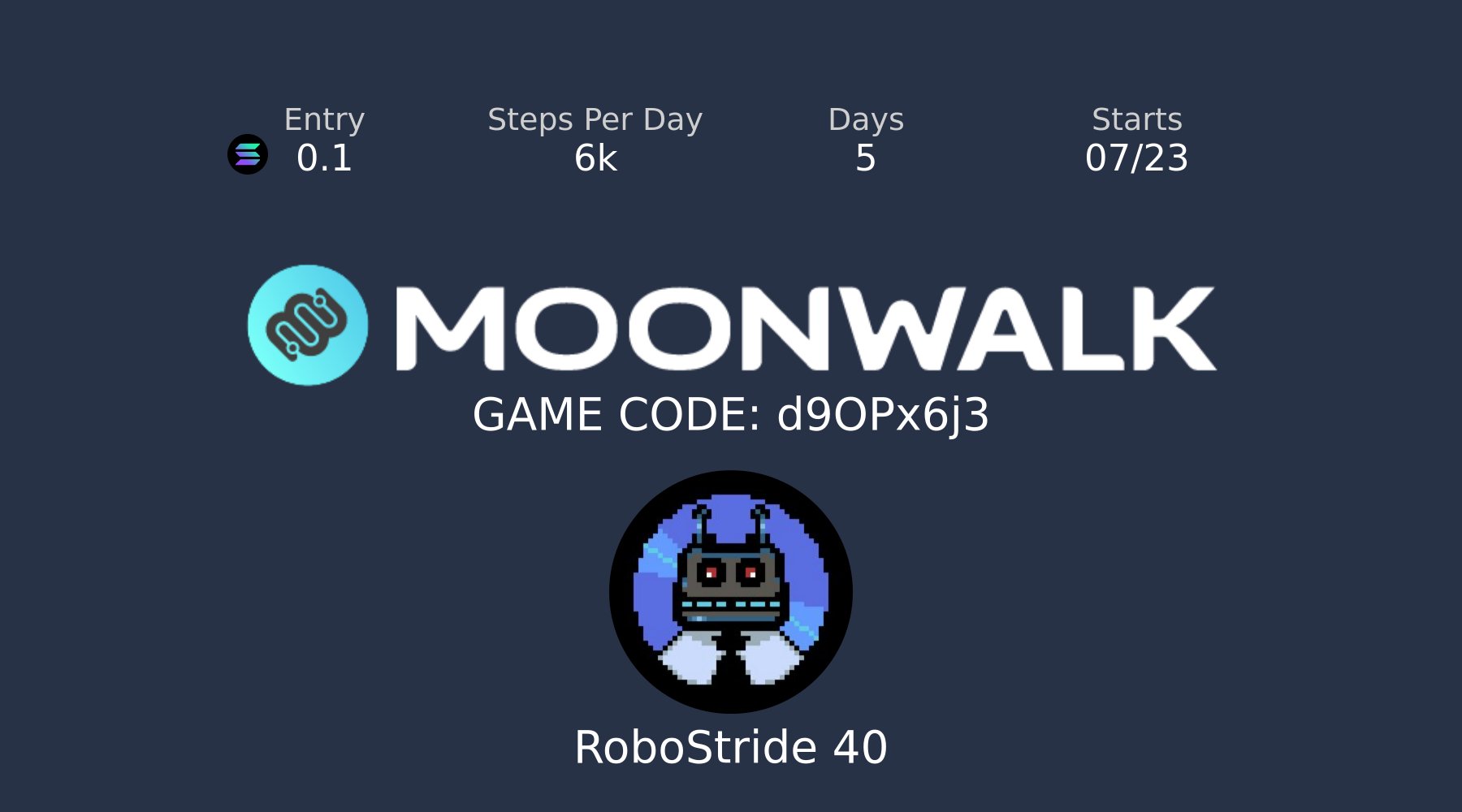 SolariansNFT's tweet card. Moonwalk Game Code: d9OPx6j3