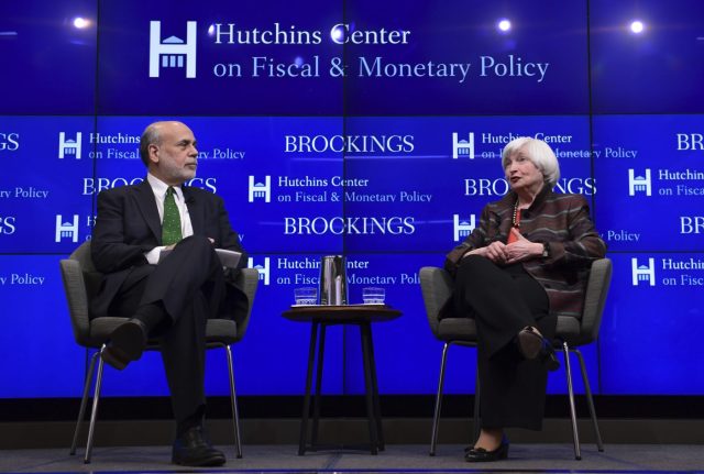 thehill's tweet card. Former Federal Reserve Chairs Ben Bernanke and Janet Yellen condemned President Trump’s pressure campaign against its current chief, Jerome Powell, warning it could permanently damage the U.S. econ…