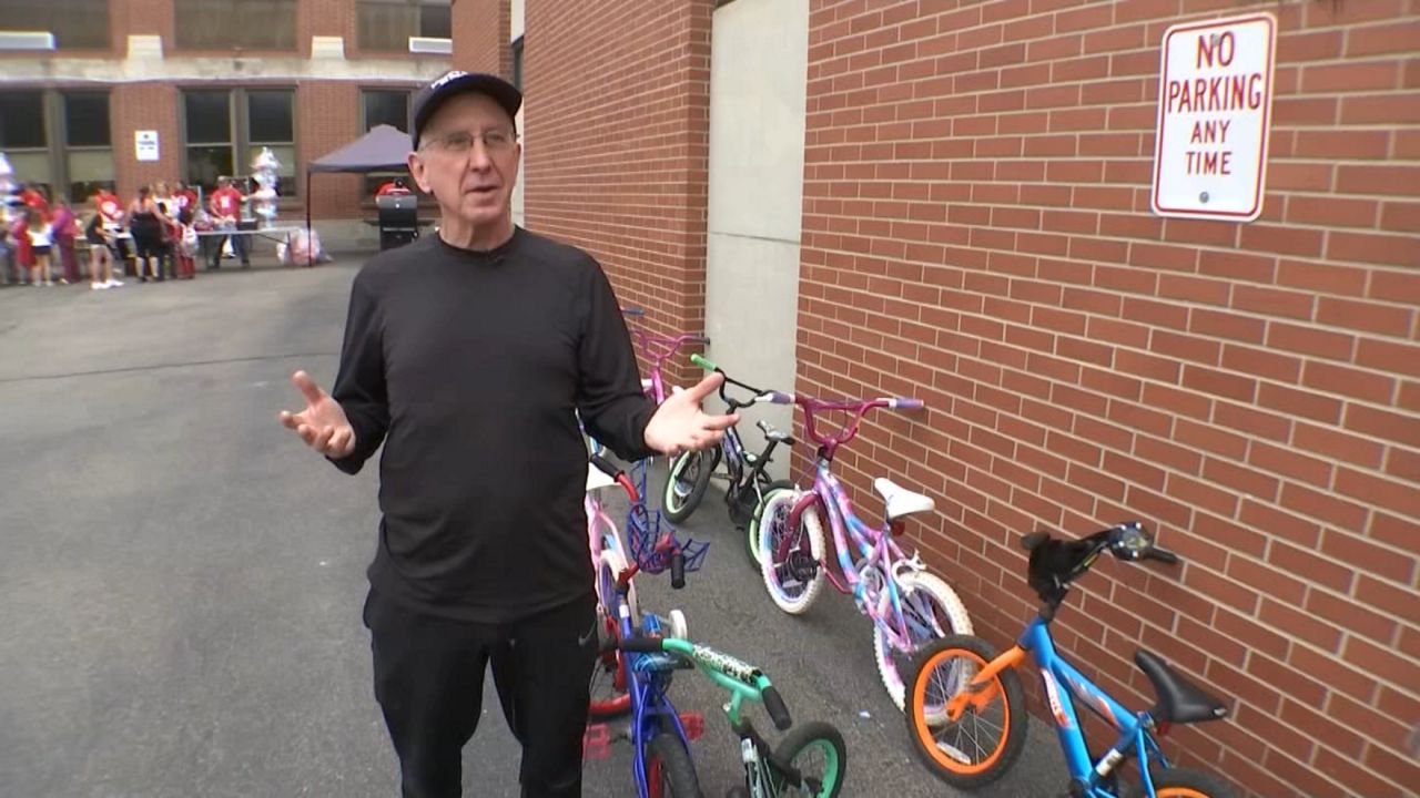 SethVoorheesTV's tweet card. 'Larry the Bike Man' has given free bikes to hundreds of kids in his hometown of Hornell.