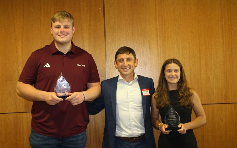 TAMU_Biology's tweet card. Biology Department Honors Ashton Funk and Kendall Austin with 2025 Ryan Tannehill Student-Athlete Excellence Awards By: TAMU Biology The Texas A&M Department of Biology is proud to announce the...