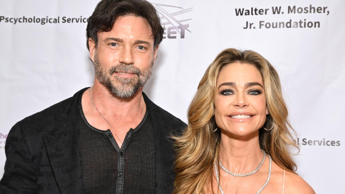latimes's tweet card. Aaron Phypers releases a letter alleging estranged wife Denise Richards is an addict and having an affair. She got a restraining order against him last week.