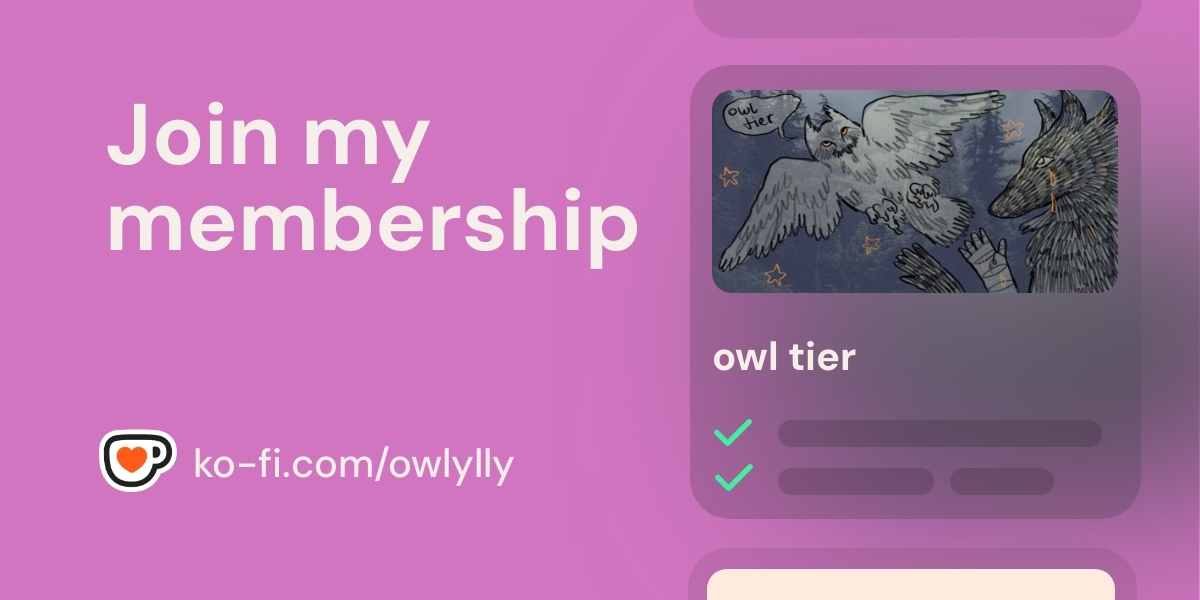 owlylly's tweet card. Support owlylly monthly
