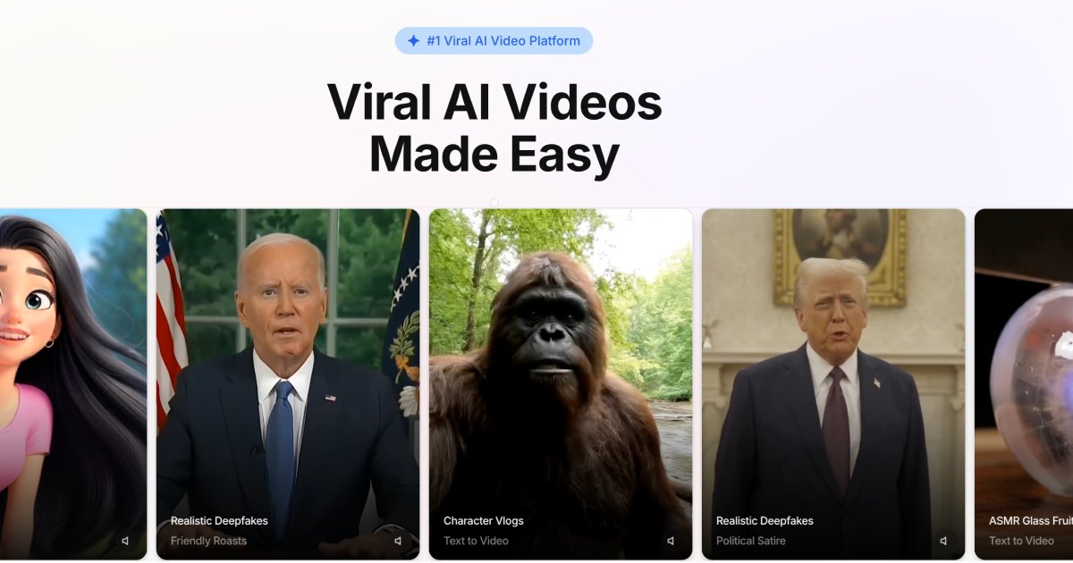 yapper_so's tweet card. Yapper supports 100s of viral AI video formats from Veo3, deepfakes, talking avatars, and more.
