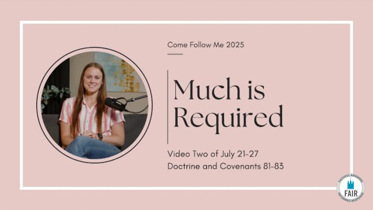 ldsfair's tweet card. Discover faithful answers and gospel-centered insights from FAIR. Read: Come, Follow Me with FAIR – Doctrine and Covenants 81–83 – Part 2 – Autumn Dickson.