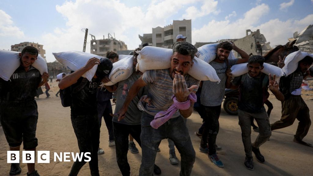 BBCNews's tweet card. Israel rejects a joint statement which condemns the "drip feeding of aid and the inhumane killing of civilians".