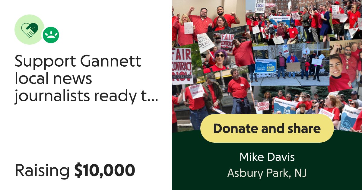 AustinNewsGuild's tweet card. After three years of bargaining, Gannett management still refuses t… Mike Davis needs your support for Support Gannett local news journalists ready to strike!