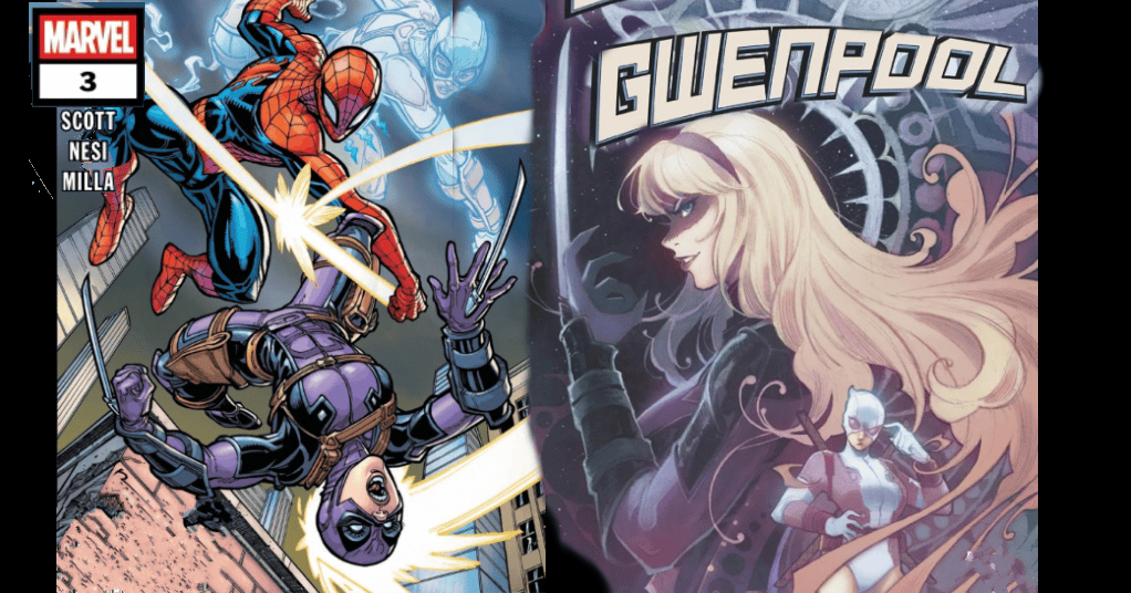 ComicWatchHQ's tweet card. The new Gwenpool's world takes a dark turn... toward vengeance! in Gwenpool #3 on shelves and digital platforms on July 23, 2025, from #CavanScott and #stefanoNesi #MarvelComics #SpiderMan