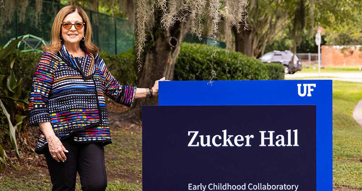 AZ_CEECS's tweet card. The University of Florida recently dedicated Anita Zucker Hall at the UF Early Childhood Collaboratory to honor Anita G. Zucker, a distinguished alumna and lifelong advocate for young children. The...