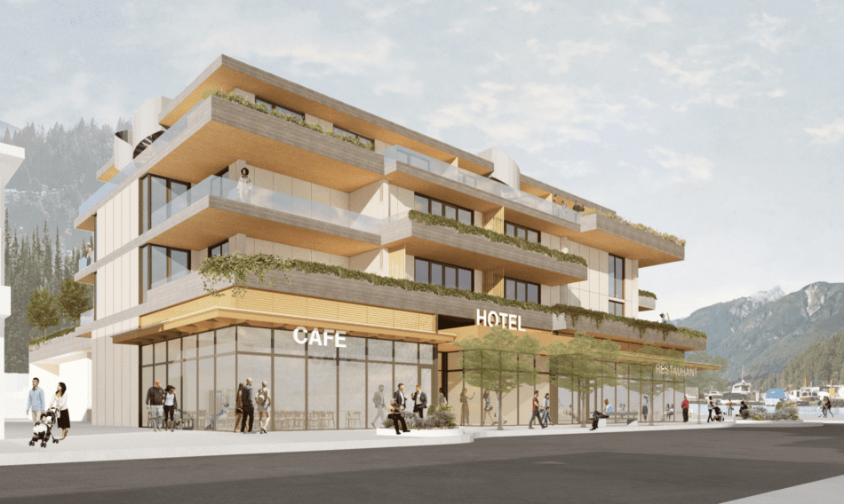 vancouvermrkt's tweet card. District of West Vancouver has a new preliminary application for a 33-room boutique hotel atop new street-level shops on Bay Street in Horseshoe Bay.